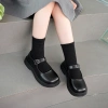 New black leather shoes for girls, single shoes for little girls, summer children's shoes, campus spring and autumn soft-soled student princess shoes Specification image